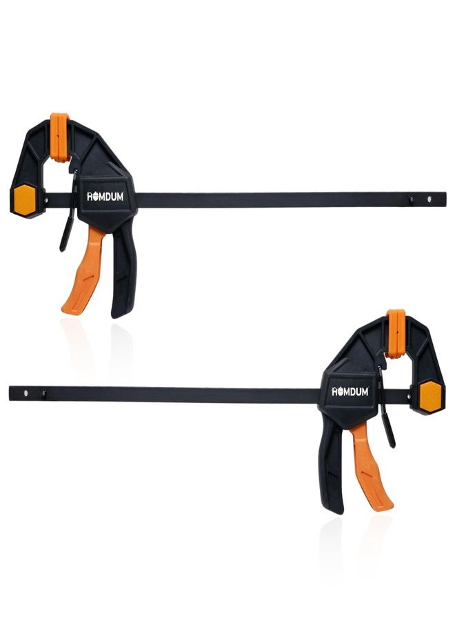 Homdum 12 inch Quick Grip Bar clamp for woodworking One-Handed Release F type Ratchet clamp wood working size 300 x 63 mm with Durable Nylon Handle & scratch proof rubber grip Pack of 2pc - Image 1